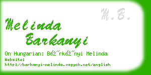 melinda barkanyi business card